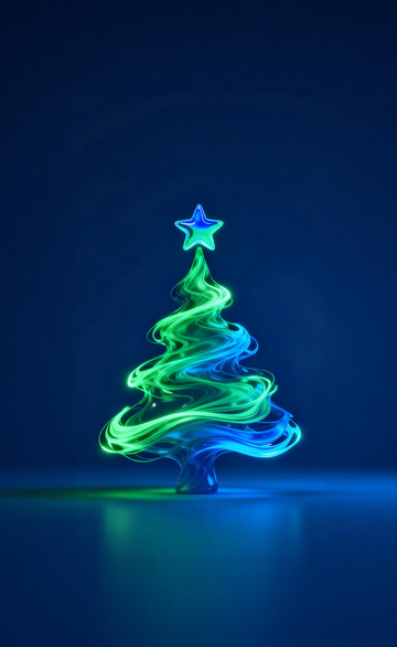 霓虹灯圣诞树创意壁纸