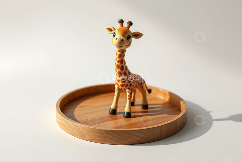 高清大图下载【趣麦麦图】托盘上的长颈鹿玩具