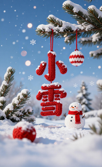 冬日雪景编织装饰摄影