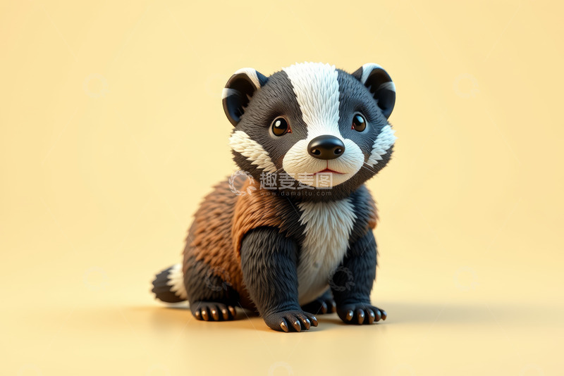 高清大图下载【趣麦麦图】可爱小獾卡通形象