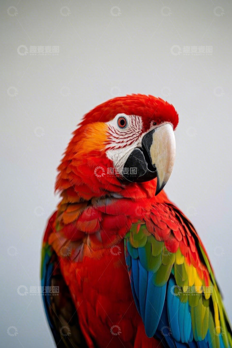 高清大图下载【趣麦麦图】色彩艳丽的金刚鹦鹉特写
