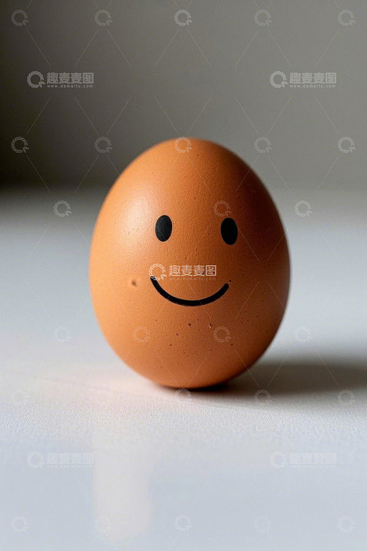 带笑脸图案的鸡蛋静物素材