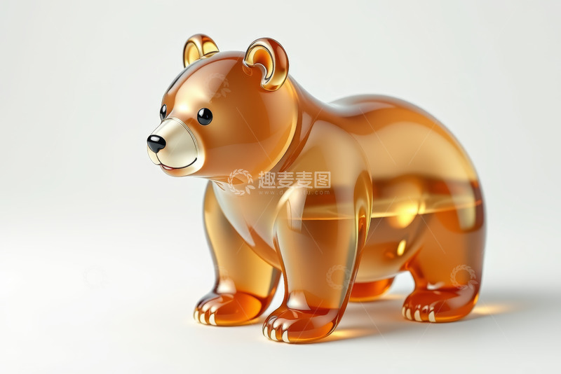 高清大图下载【趣麦麦图】透明质感小熊摆件
