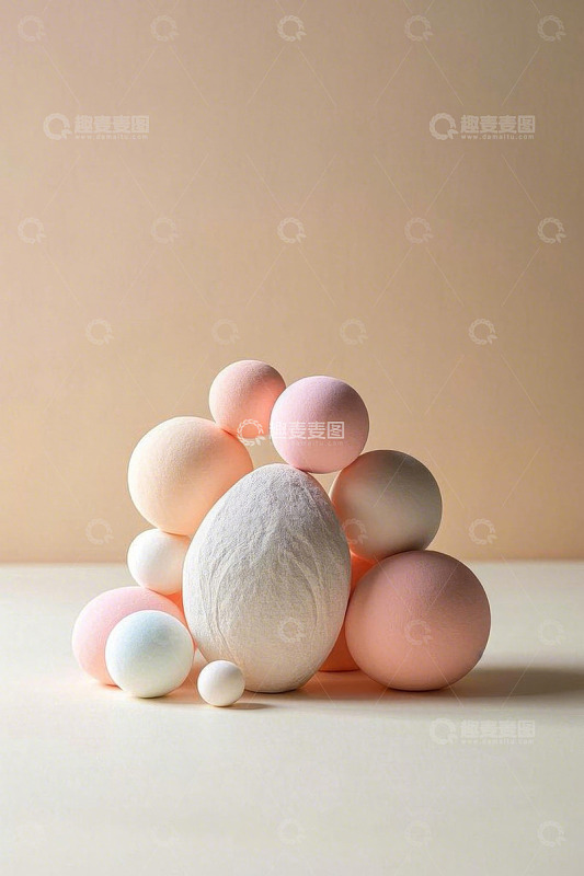 堆叠彩色蛋装饰静物