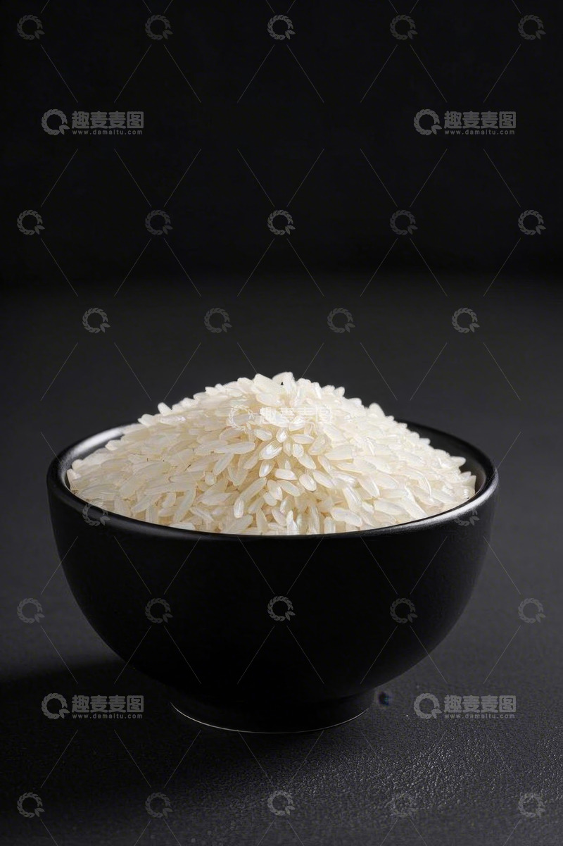 高清大图下载【趣麦麦图】碗中盛满的优质大米
