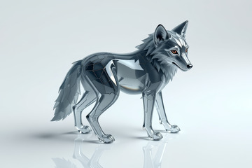 金属质感狼的3D模型