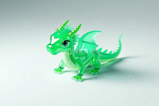 绿色卡通小龙模型