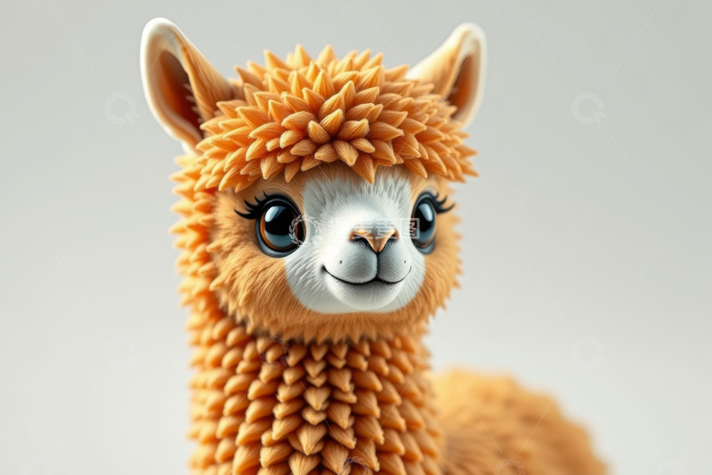 高清大图下载【趣麦麦图】可爱卡通羊驼特写