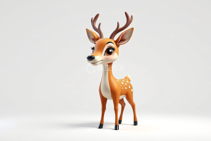 高清大图下载【趣麦麦图】卡通小鹿3D形象素材