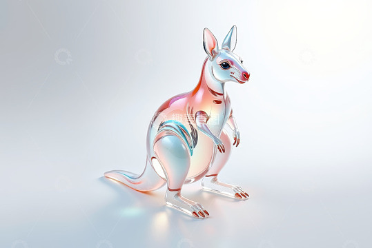 透明质感3D立体袋鼠模型