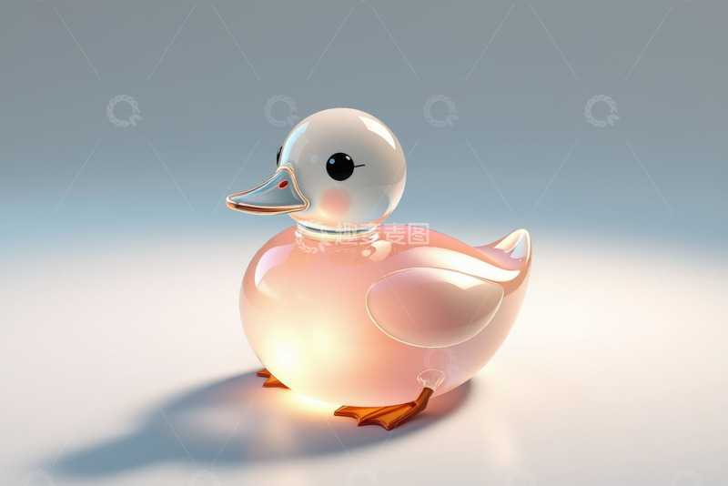 高清大图下载【趣麦麦图】透明卡通鸭子摆件