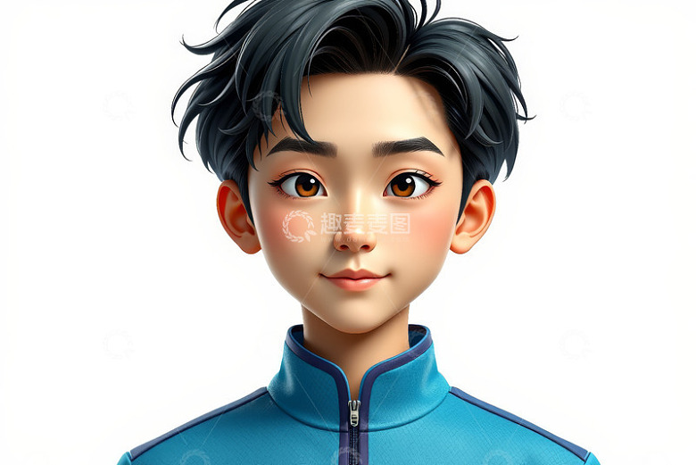 卡通风格男孩肖像