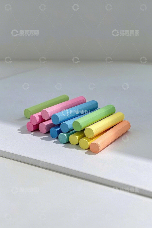 彩色粉笔静物特写