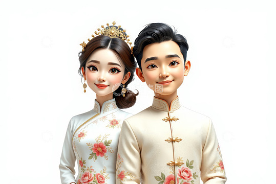 中式风格新婚夫妻形象