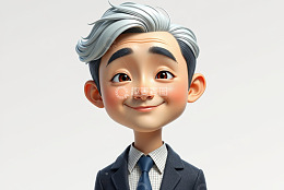 卡通男人商务形象特写