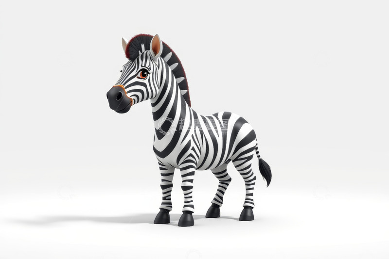 高清大图下载【趣麦麦图】卡通斑马3D模型