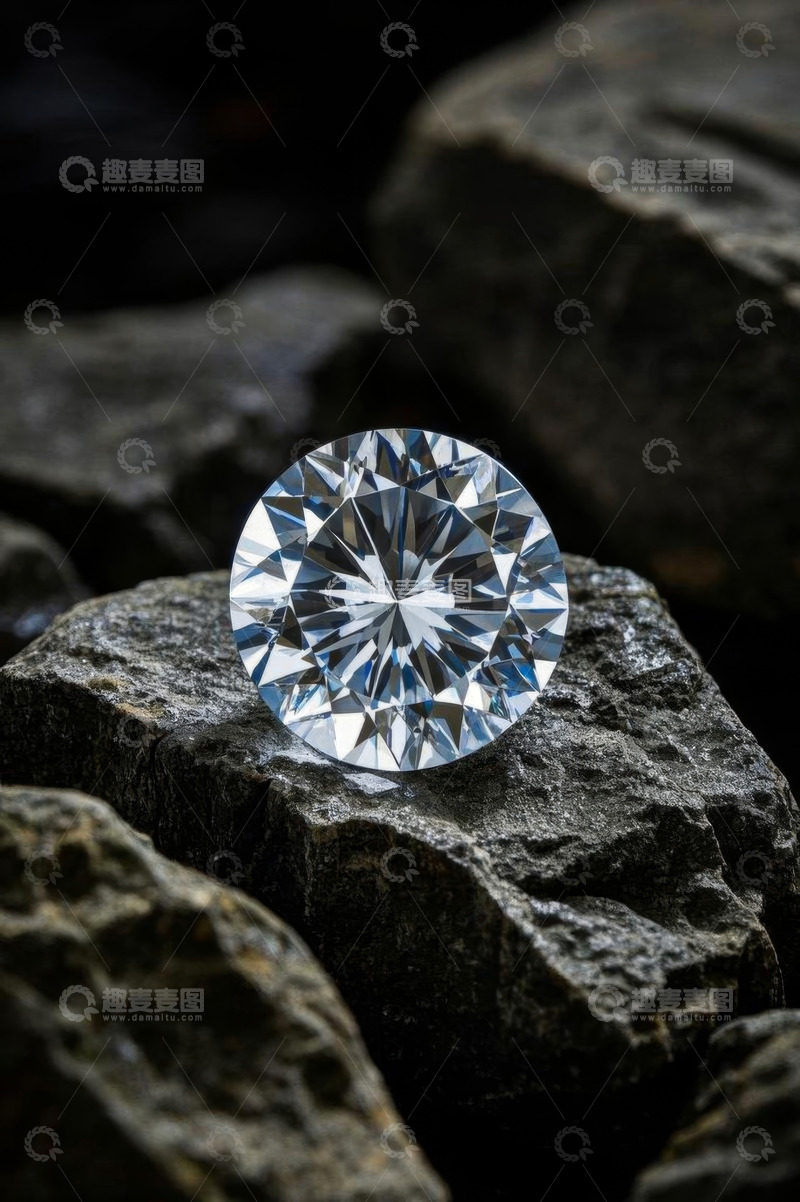 高清大图下载【趣麦麦图】岩石上的钻石特写
