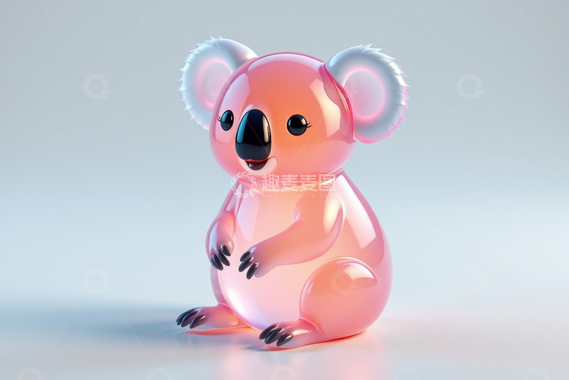 高清大图下载【趣麦麦图】粉色卡通考拉3D渲染形象