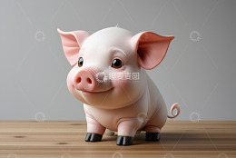 可爱卡通小猪模型静物特写