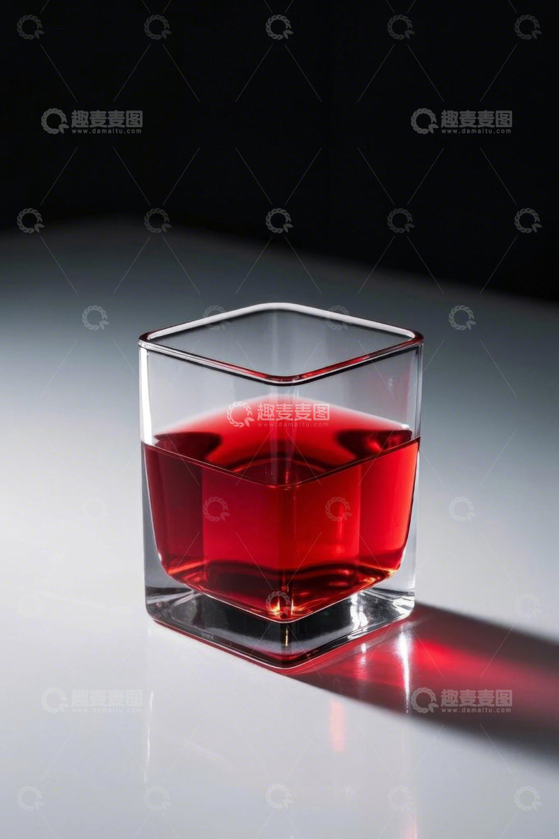 高清大图下载【趣麦麦图】透明玻璃杯中红色饮料
