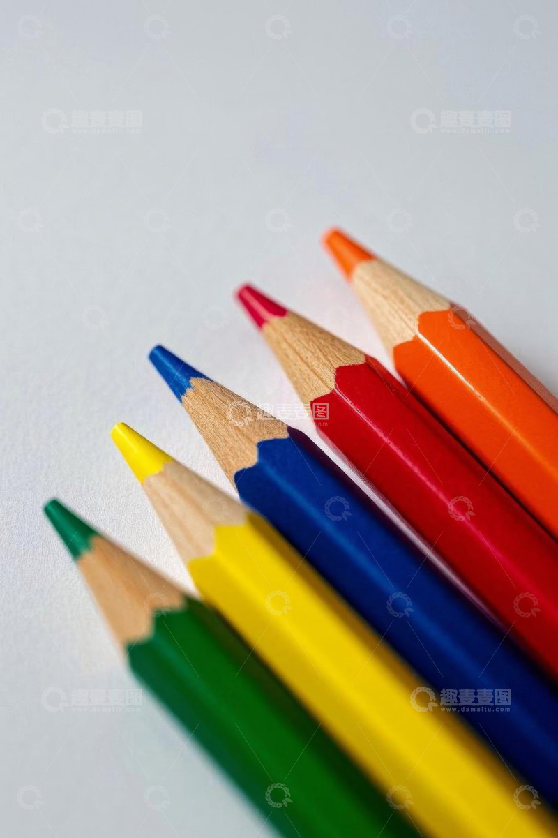 高清大图下载【趣麦麦图】彩色铅笔微距特写