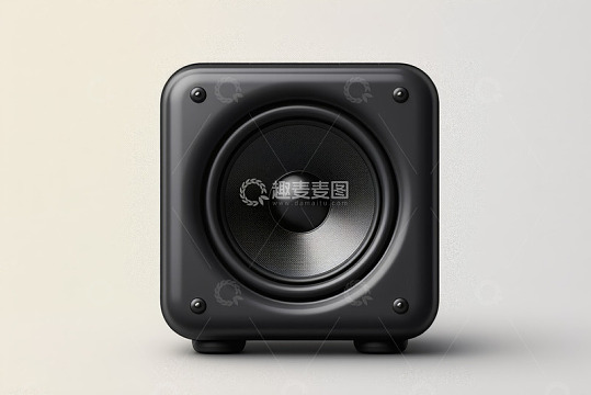 黑色方形扬声器特写