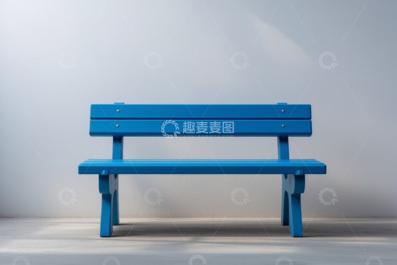 高清大图下载【趣麦麦图】蓝色长椅简约静物素材