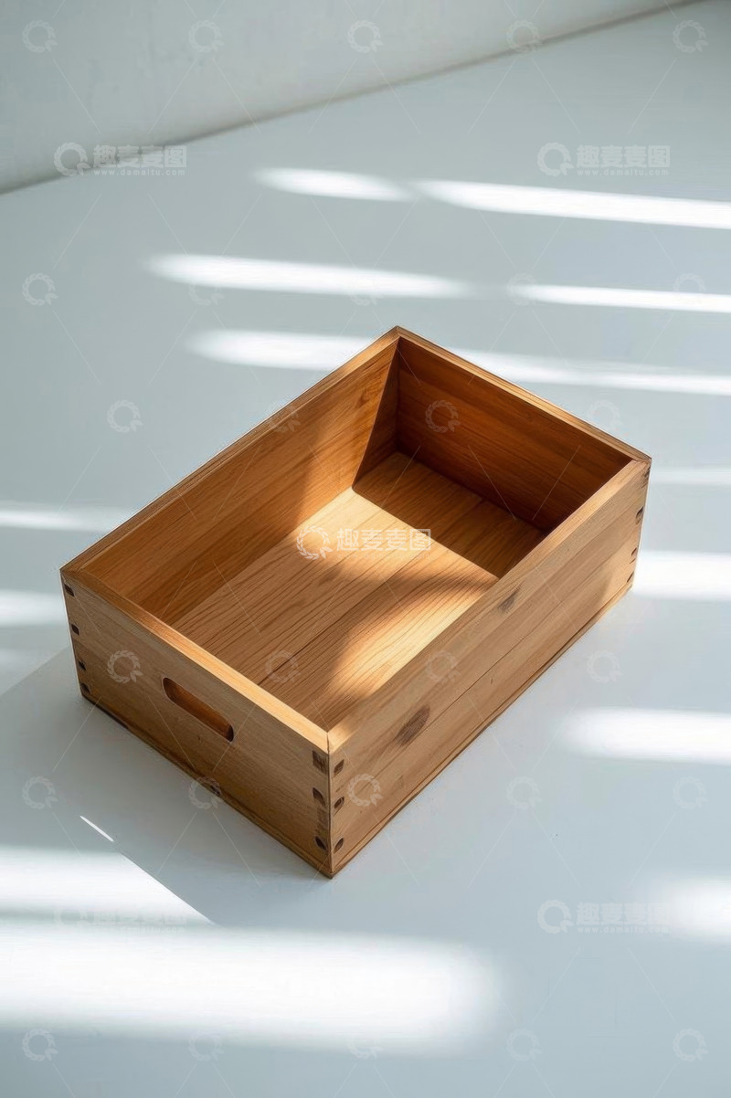 高清大图下载【趣麦麦图】白色背景上的木质收纳盒