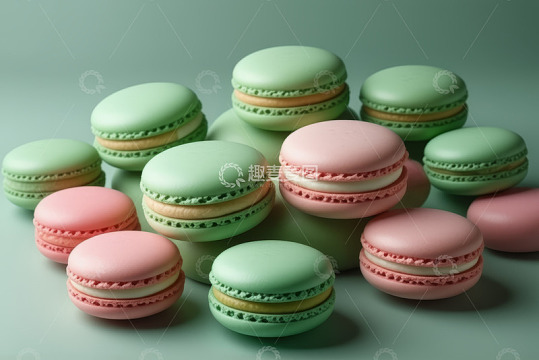 多彩马卡龙静物特写