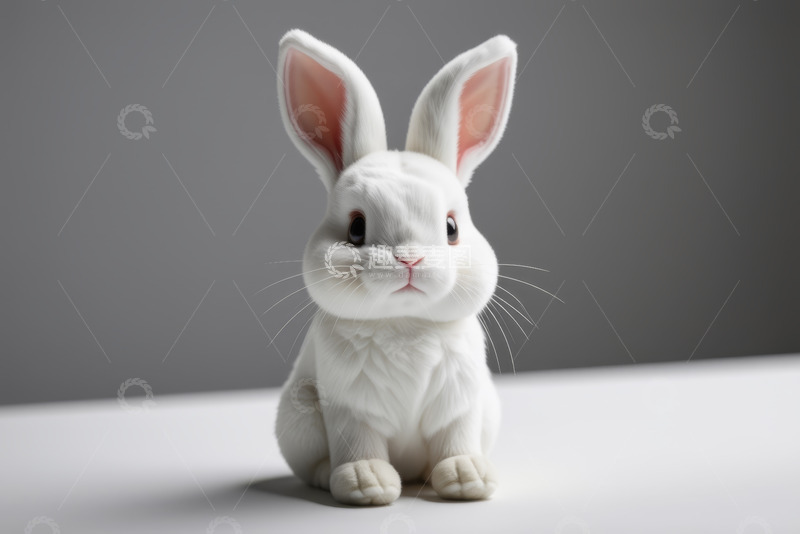 高清大图下载【趣麦麦图】白色兔子特写