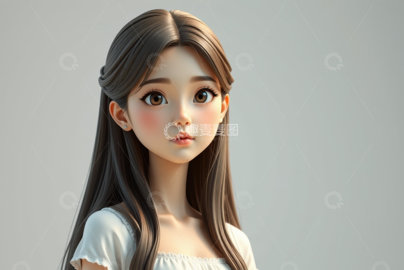 高清大图下载【趣麦麦图】写实风格女孩肖像