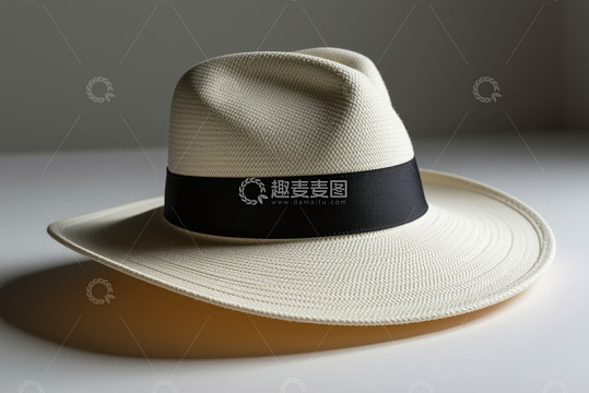 白色时尚帽子特写