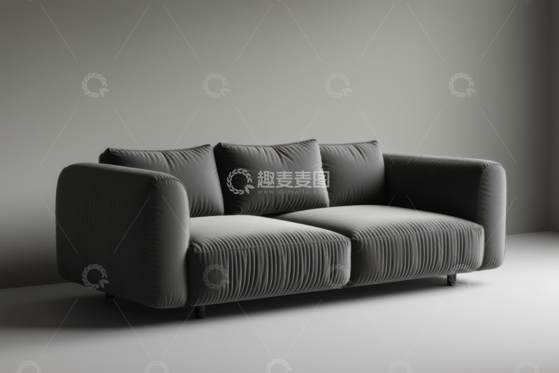 高清大图下载【趣麦麦图】现代风格灰色沙发家居素材