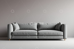 灰色双人沙发家居素材