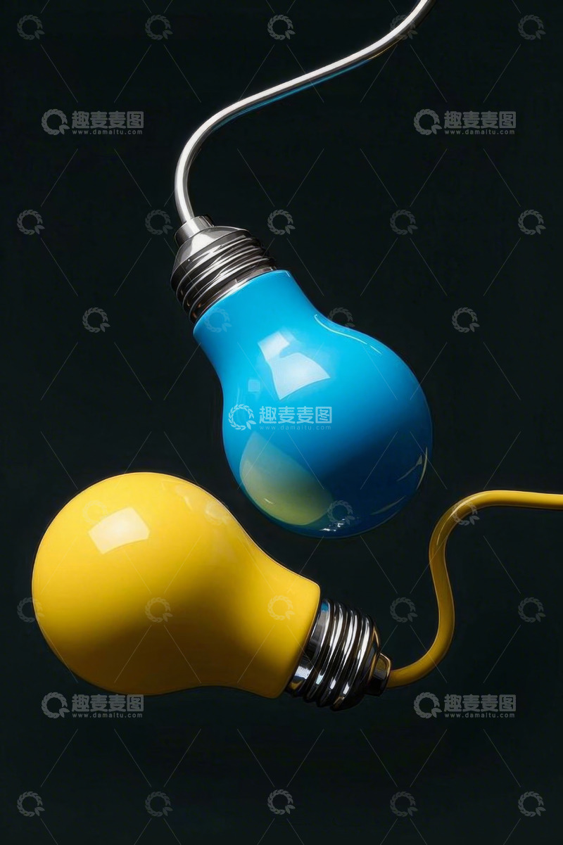 高清大图下载【趣麦麦图】彩色灯泡特写