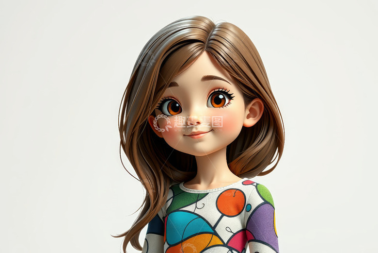 可爱3D卡通女孩形象