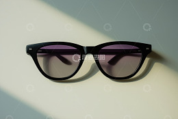 黑色时尚太阳镜特写