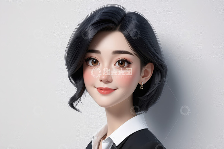 短发职业女性肖像