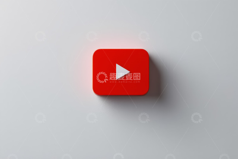 高清大图下载【趣麦麦图】红色视频播放标志图标