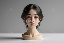 女性人偶半身特写