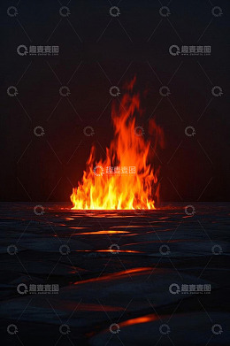 地面燃烧的火焰场景