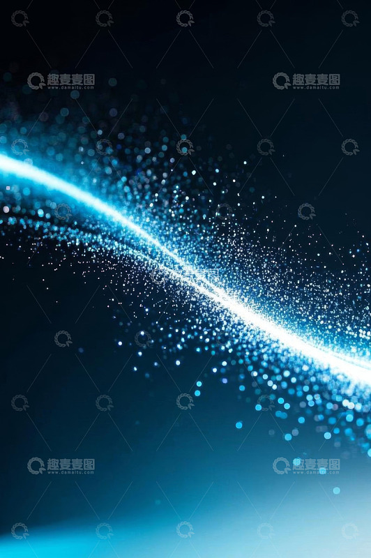 蓝色发光粒子抽象背景素材