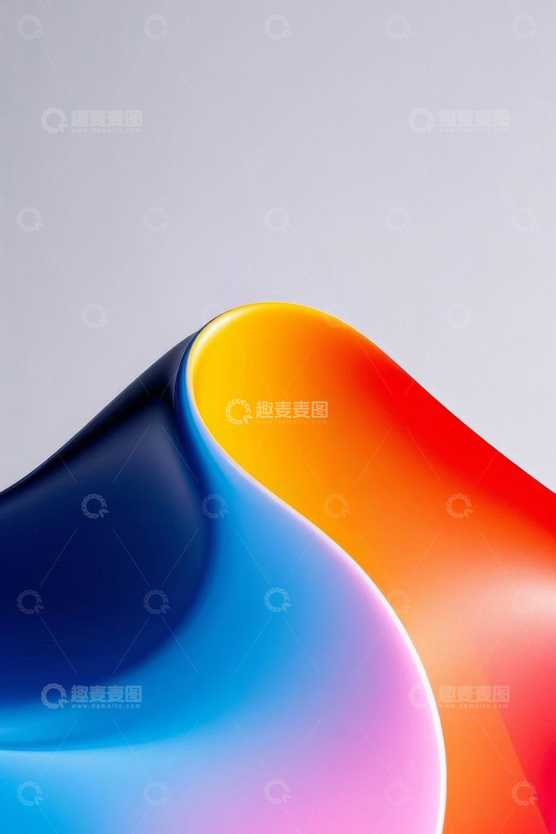 高清大图下载【趣麦麦图】彩色渐变抽象曲线背景图