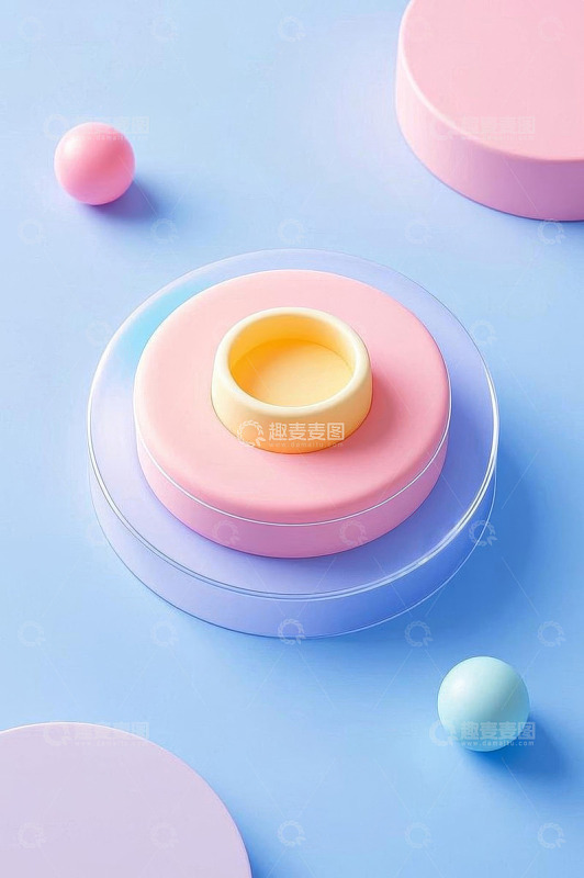 彩色几何形状组合静物