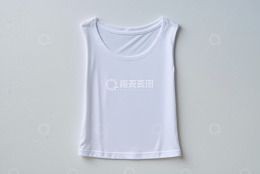 白色无袖背心纯色背景展示