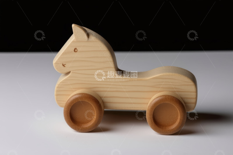 高清大图下载【趣麦麦图】木制小马玩具特写