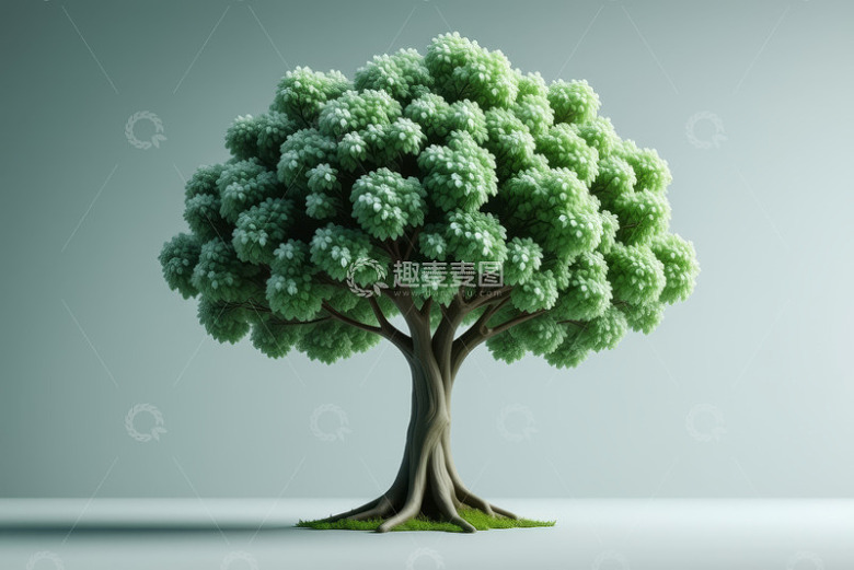 单棵绿植逼真3D树木