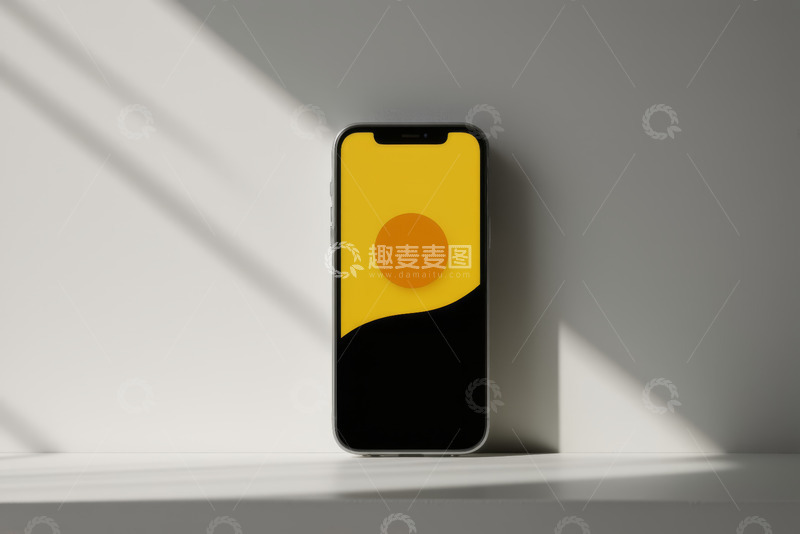 高清大图下载【趣麦麦图】靠墙摆放的智能手机