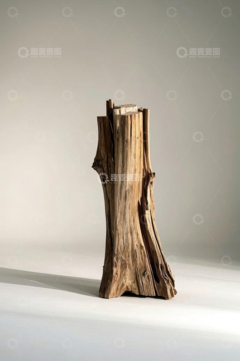 高清大图下载【趣麦麦图】古朴木桩特写素材