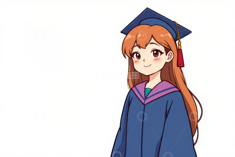 高清大图下载【趣麦麦图】穿学士服的女生形象